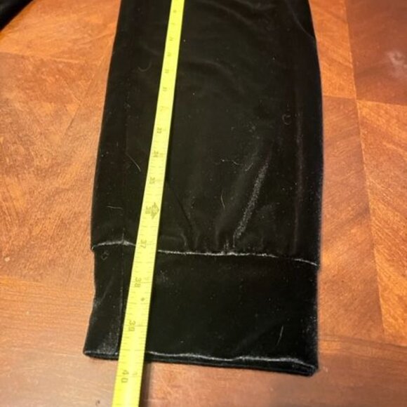 Black Velvet Drawstring Pants relaxed fit - Picture 4 of 6